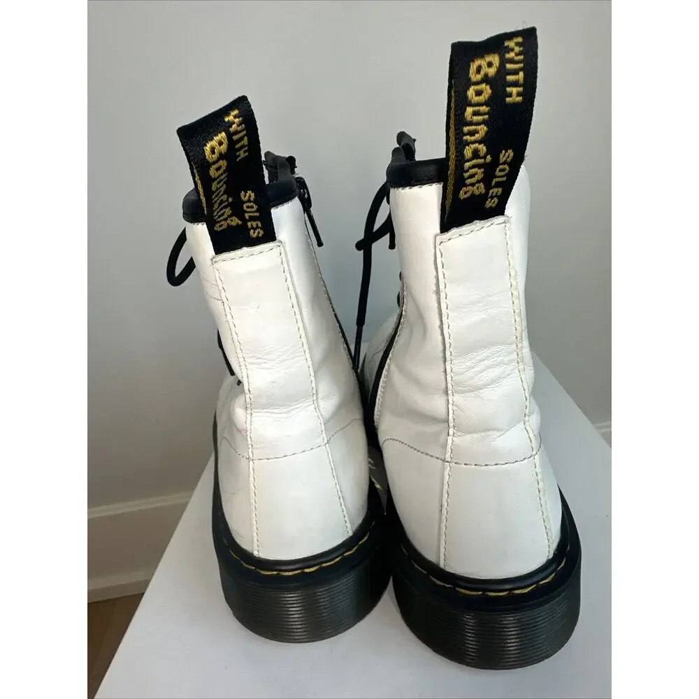 Doc Martens 1460 Y White Boots Side Zipper Air Wair Women's 5